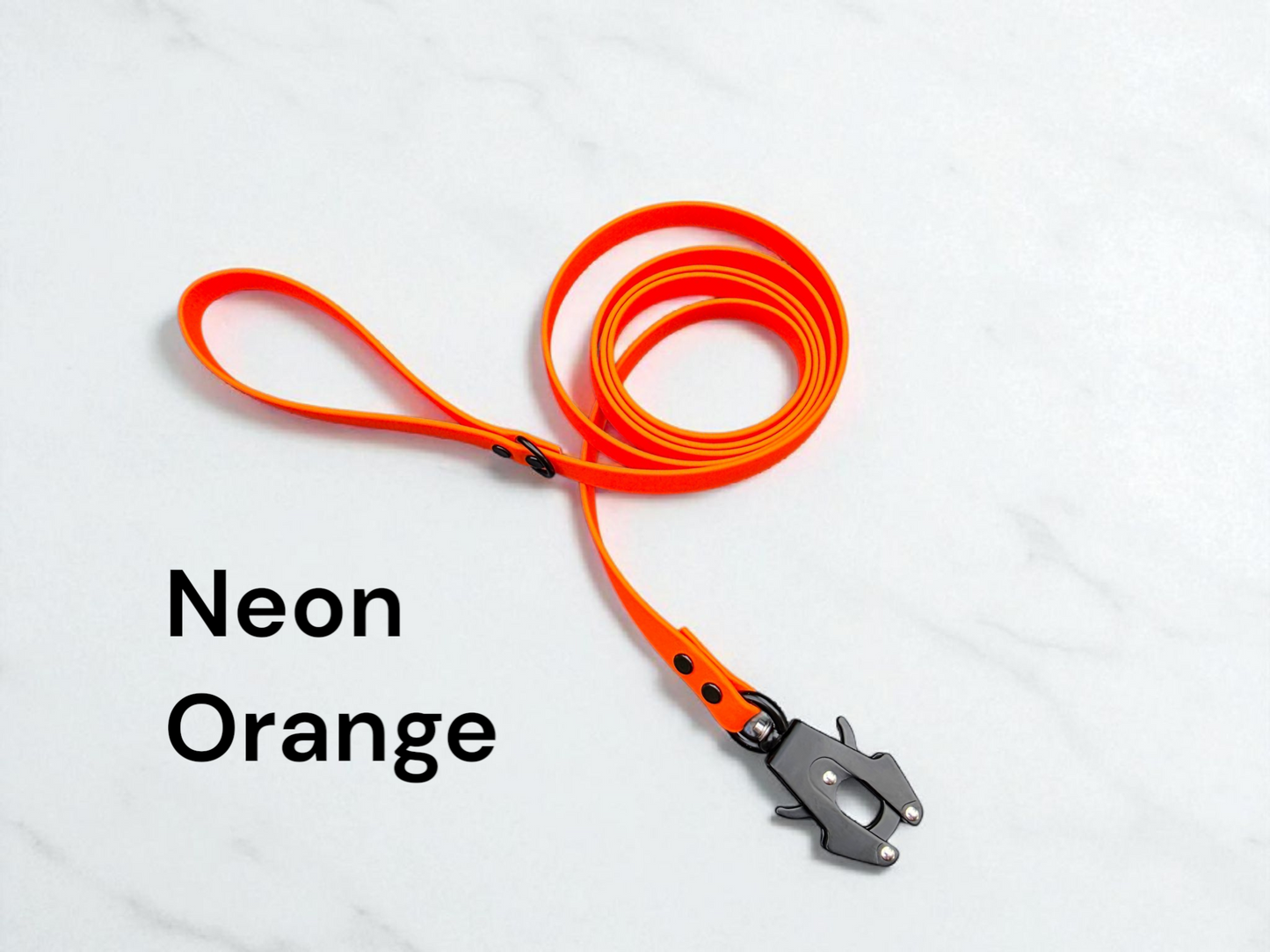 5/8" Wide BioThane® Leash with Black Aluminum Multifunctional Release Snap (Frog Clip) for Medium-Sized Dogs