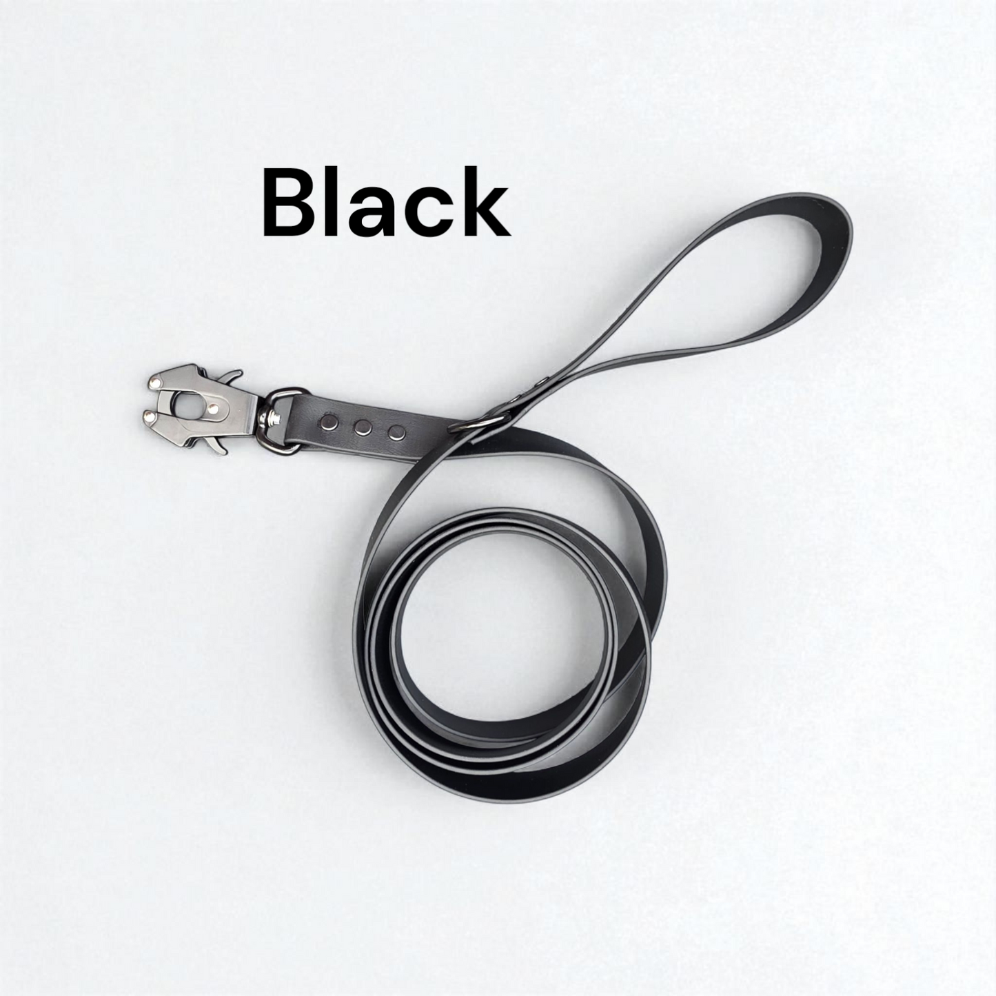 1" Wide BioThane® Leash with Black Aluminum Multifunctional Release Snap (Frog Clip) for Large Dogs