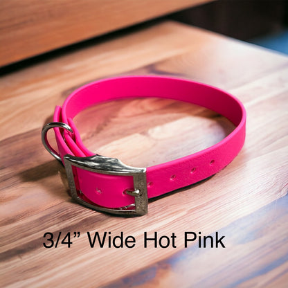 Handmade BioThane® Dog Collar with Silver Buckle