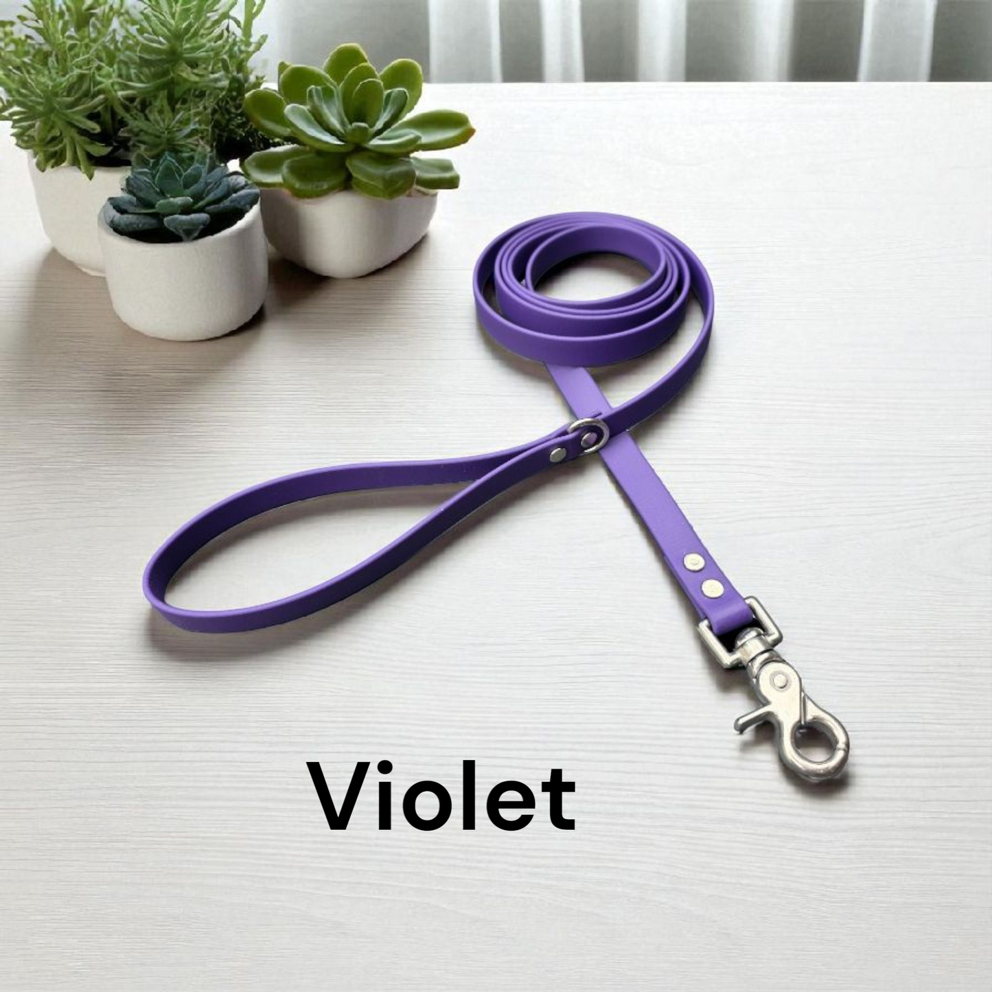 5/8" Wide BioThane® Leash for Medium-Sized Dogs with Stainless Steel Trigger Snap