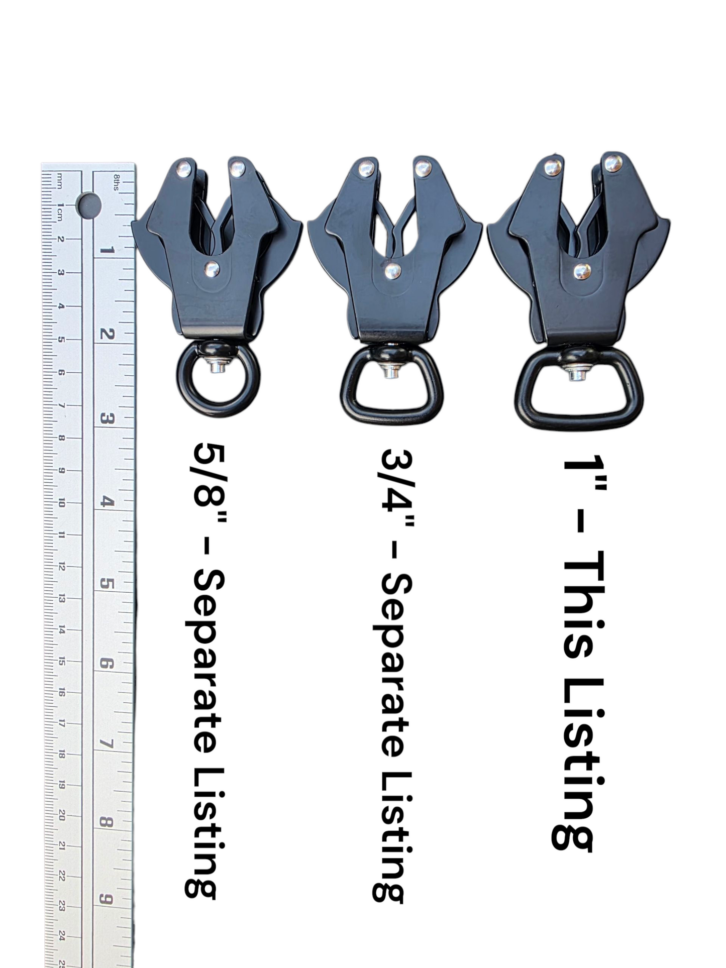 1" Wide BioThane® Leash with Black Aluminum Multifunctional Release Snap (Frog Clip) for Large Dogs
