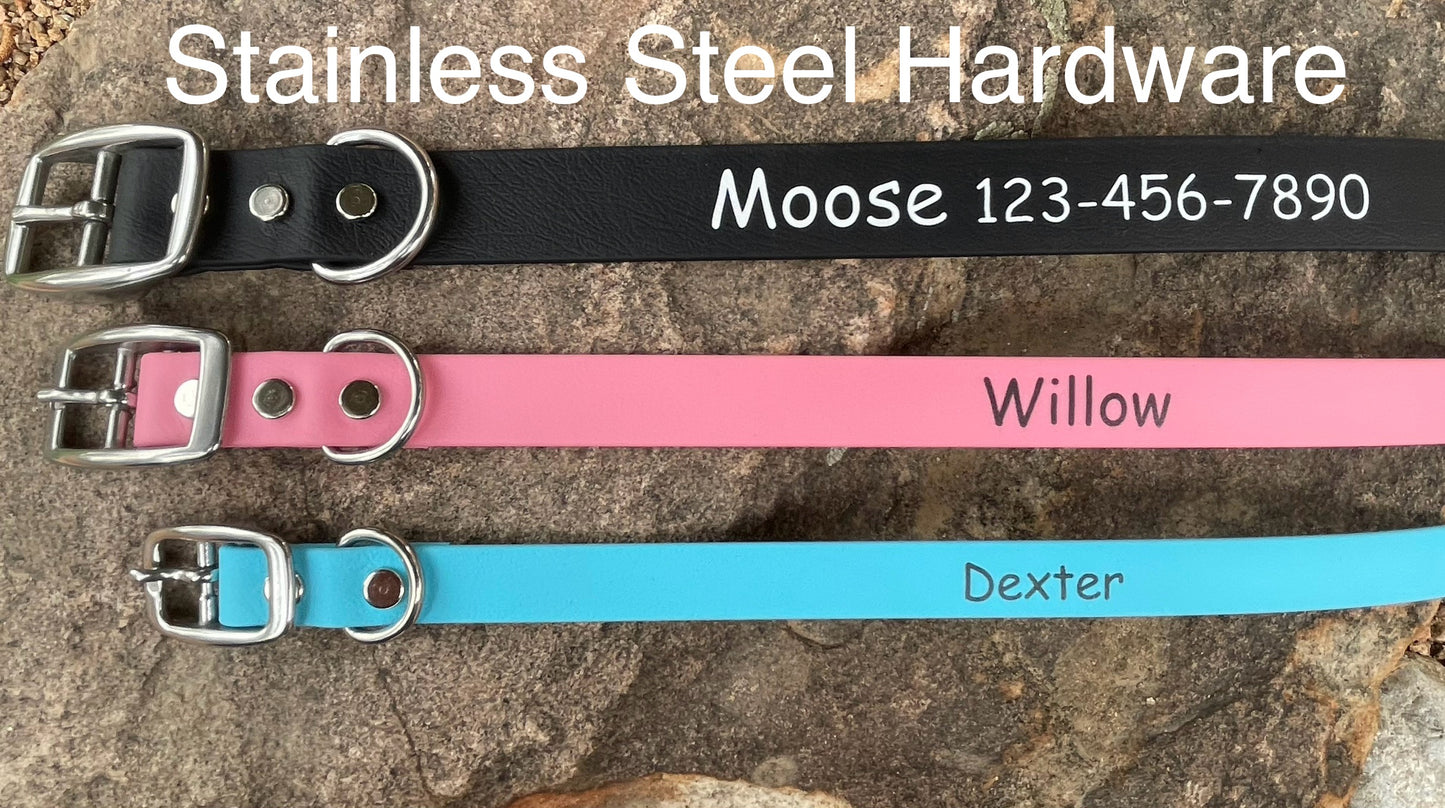 Handmade Personalized BioThane® Dog Collar