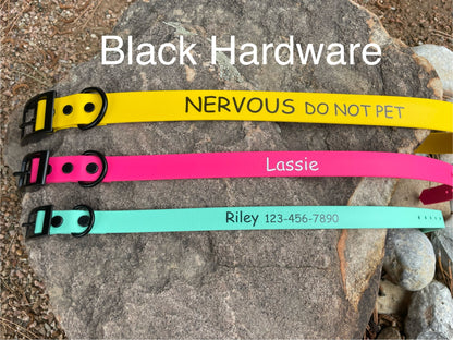 Handmade Personalized BioThane® Dog Collar