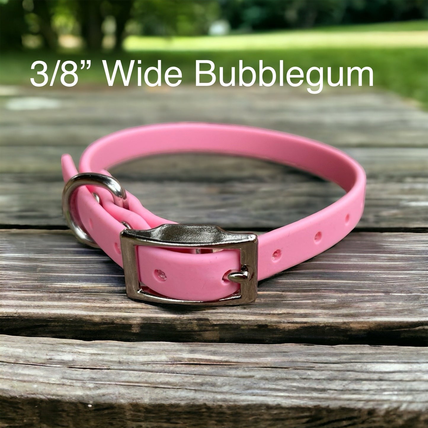 Handmade BioThane® Dog Collar with Silver Buckle