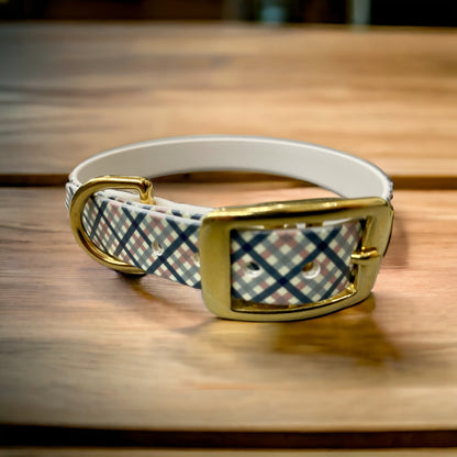 Handmade Patterned BioThane® Dog Collar with Solid Brass Buckle