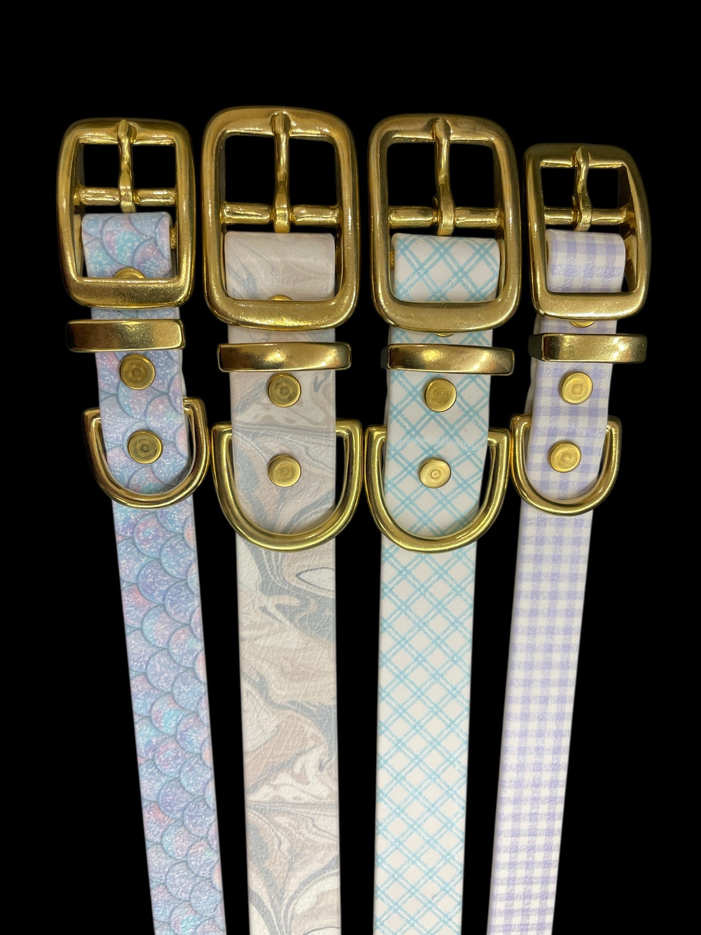 Patterned BioThane® Dog Collar with Solid Brass Buckle