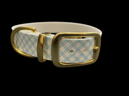 Patterned BioThane® Dog Collar with Solid Brass Buckle