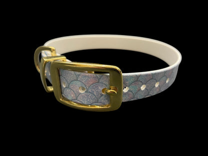 Patterned BioThane® Dog Collar with Solid Brass Buckle