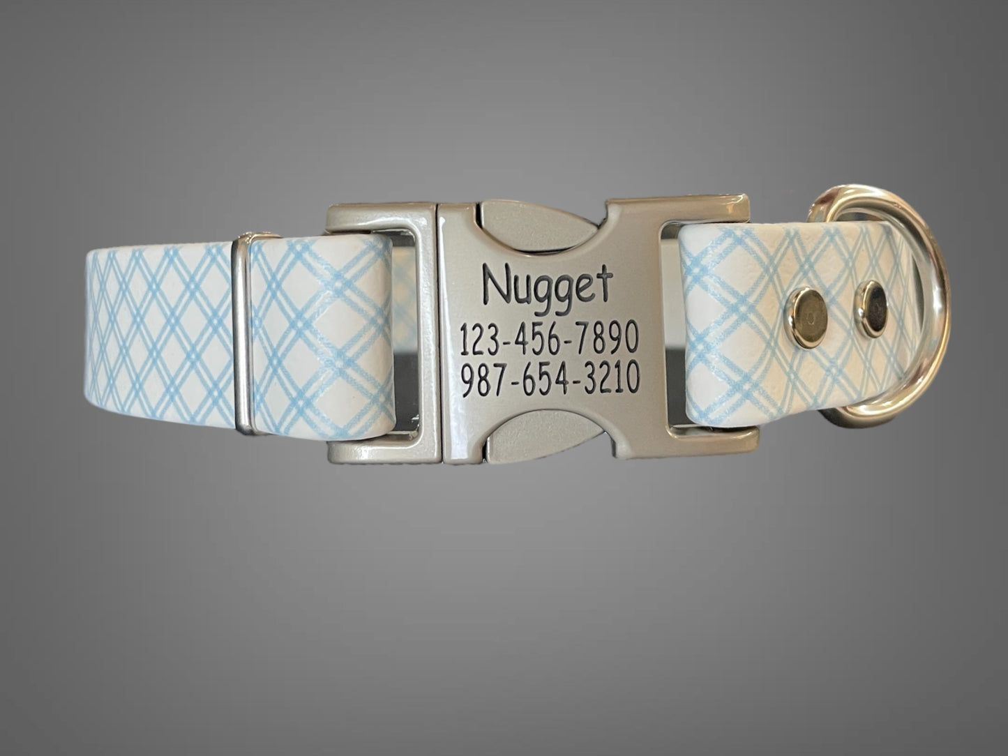 Patterned BioThane® Dog Collar with Engraved Silver Quick-Release Buckle