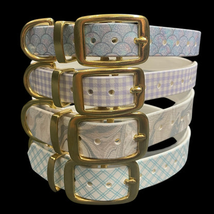 Patterned BioThane® Dog Collar with Solid Brass Buckle
