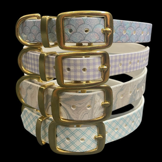 Patterned BioThane® Dog Collar with Solid Brass Buckle