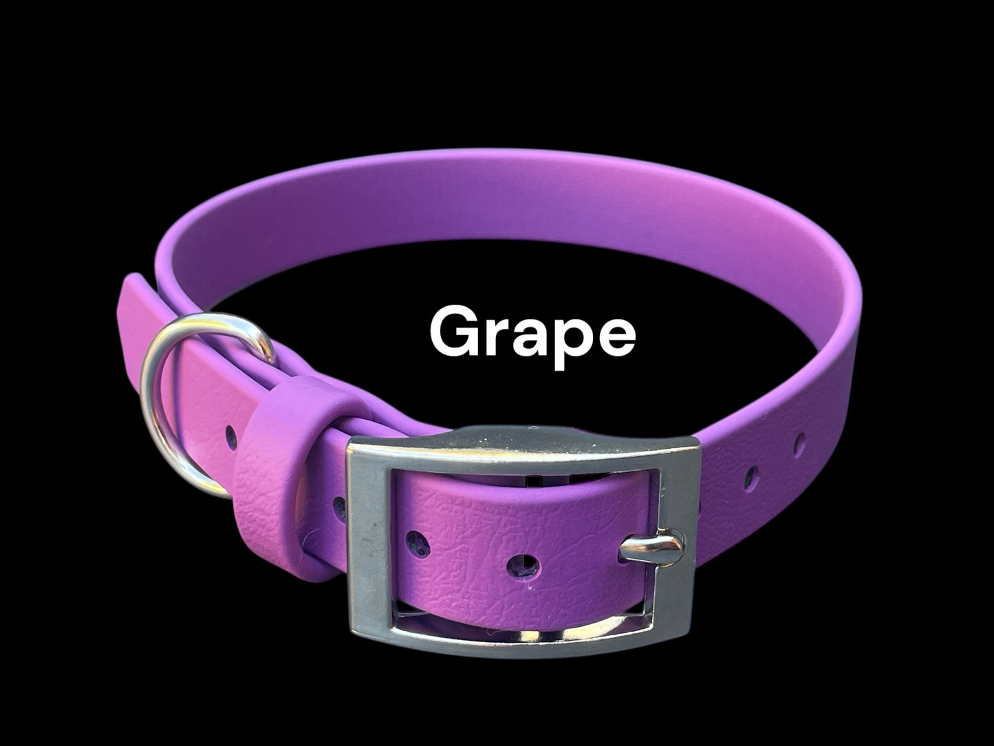 3/4" Wide BioThane® Dog Collar with Silver Buckle