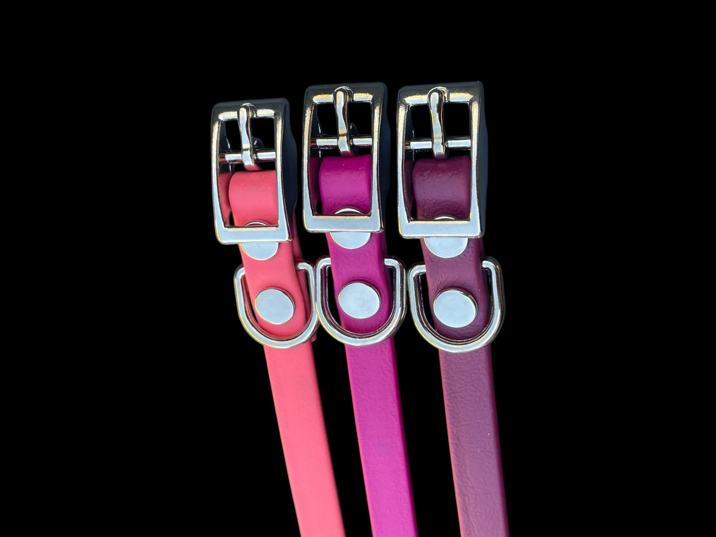 3/8" Wide BioThane® Dog Collar with Silver Buckle for Toy-Sized Dogs