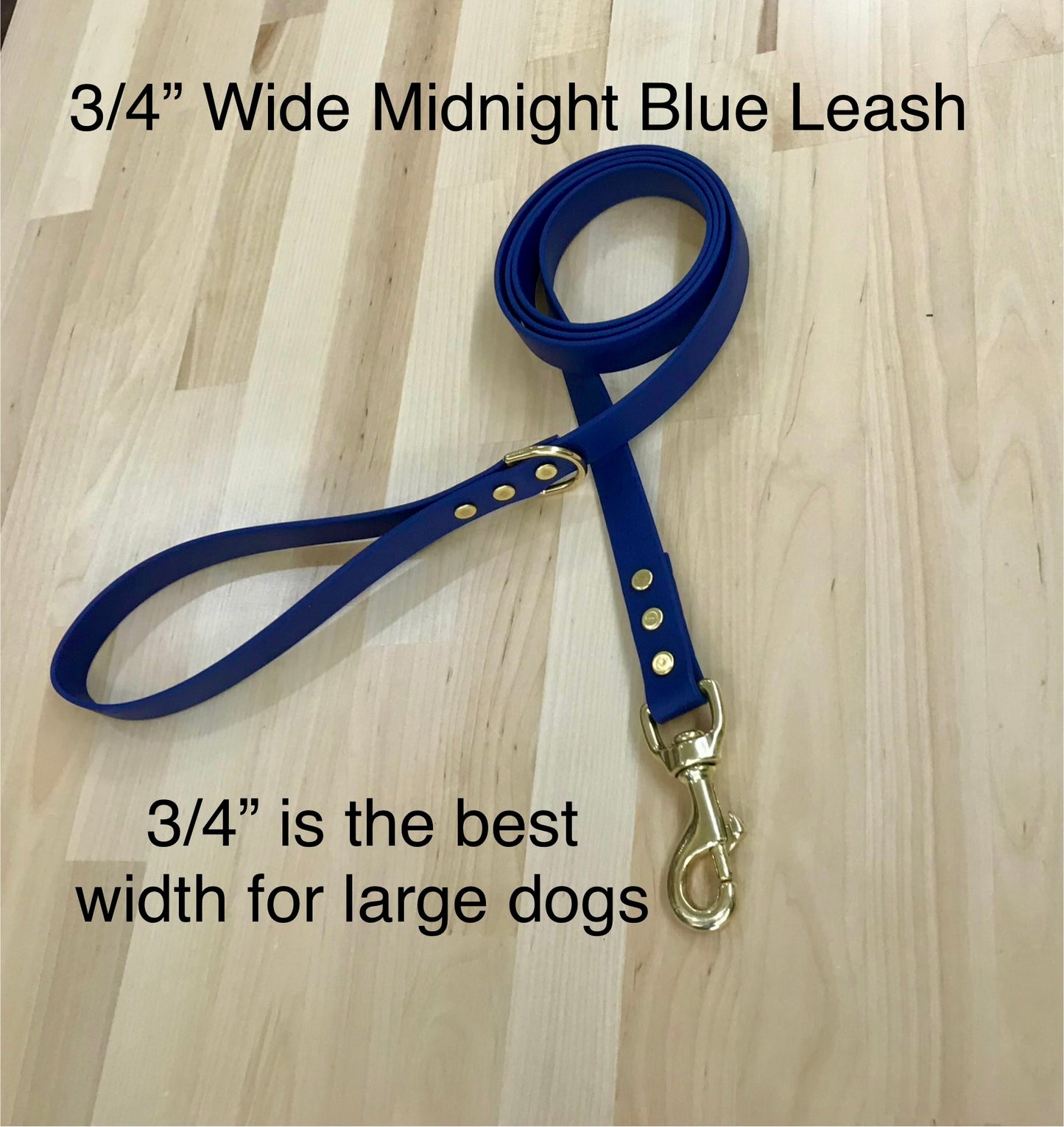 Handmade BioThane® Dog Leash with Solid Brass Hardware