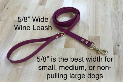 Handmade BioThane® Dog Leash with Solid Brass Hardware