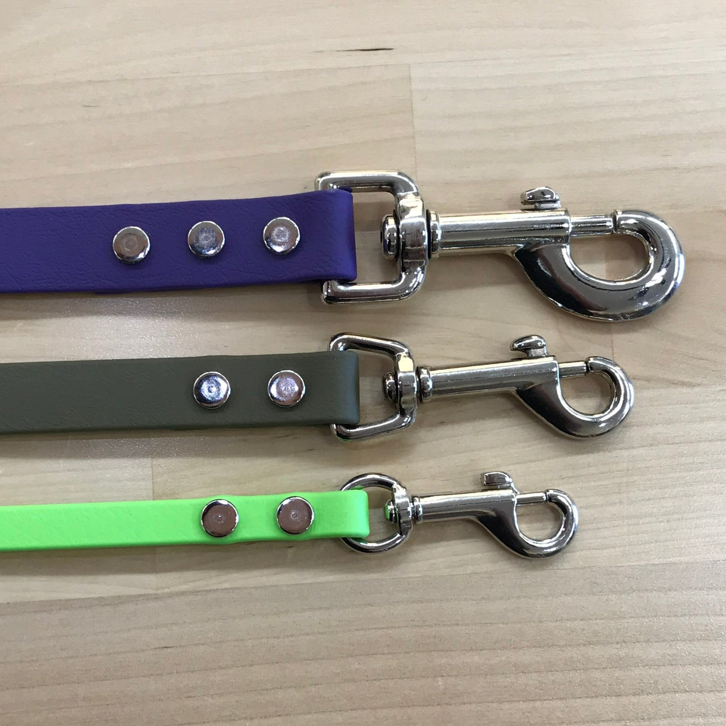 Handmade BioThane® Dog Leash with Silver Hardware