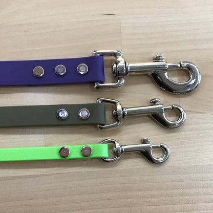 Handmade BioThane® Dog Leash with Silver Hardware