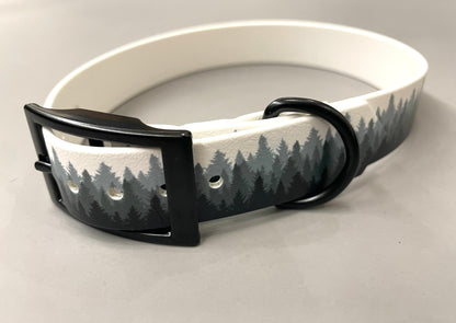 Handmade Patterned BioThane® Dog Collar with Black Buckle