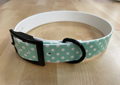 Handmade Patterned BioThane® Dog Collar with Black Buckle