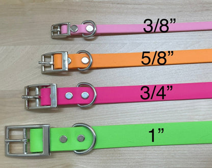 Handmade BioThane® Dog Collar with Silver Buckle