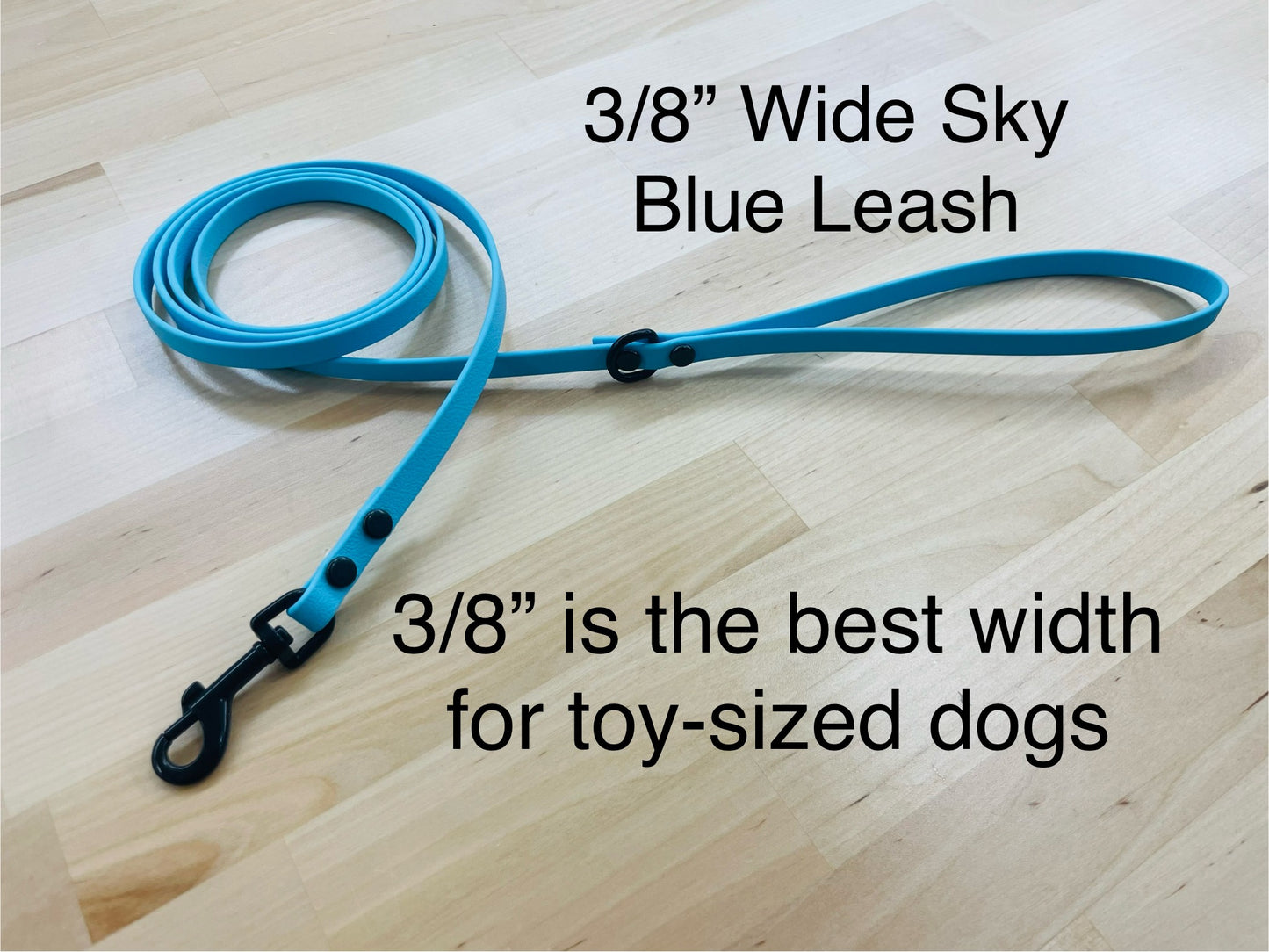 Handmade BioThane® Dog Leash with Black Hardware