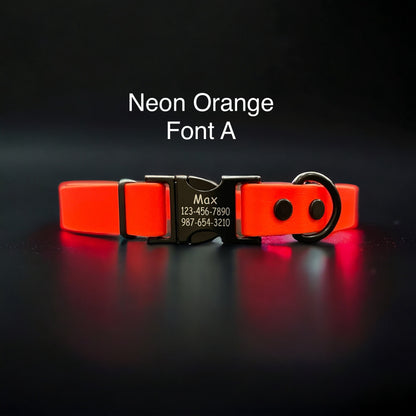 **CLEARANCE** BioThane® Dog Collar with Engraved Black Metal Buckle