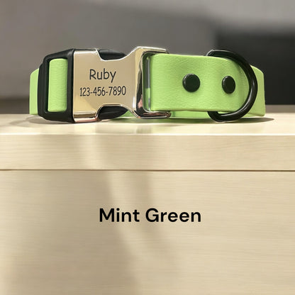 BioThane® Dog Collar with Engraved Metal/Plastic Side Release Buckle