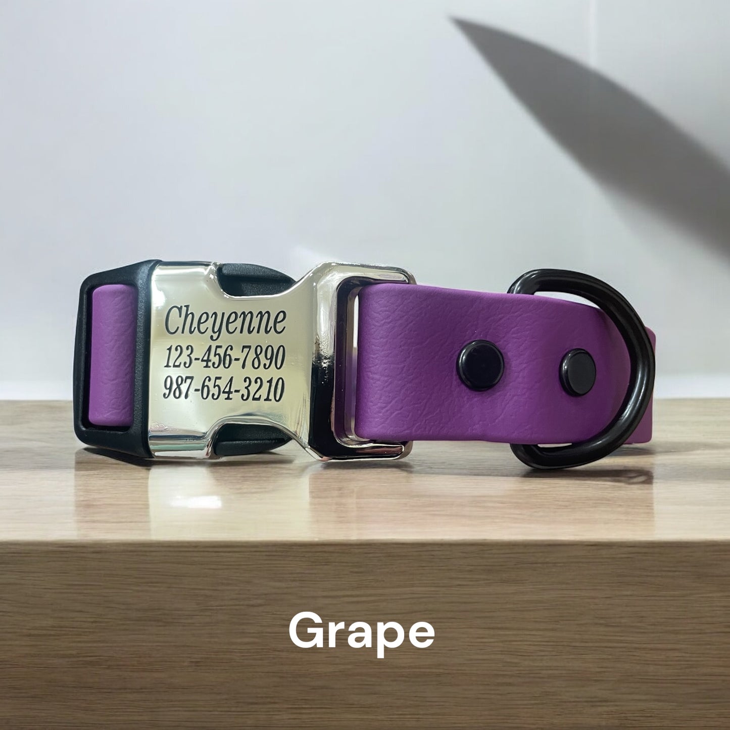 BioThane® Dog Collar with Engraved Metal/Plastic Side Release Buckle