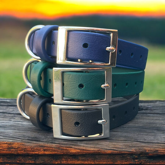 5/8" Wide BioThane® Dog Collar with Silver Buckle