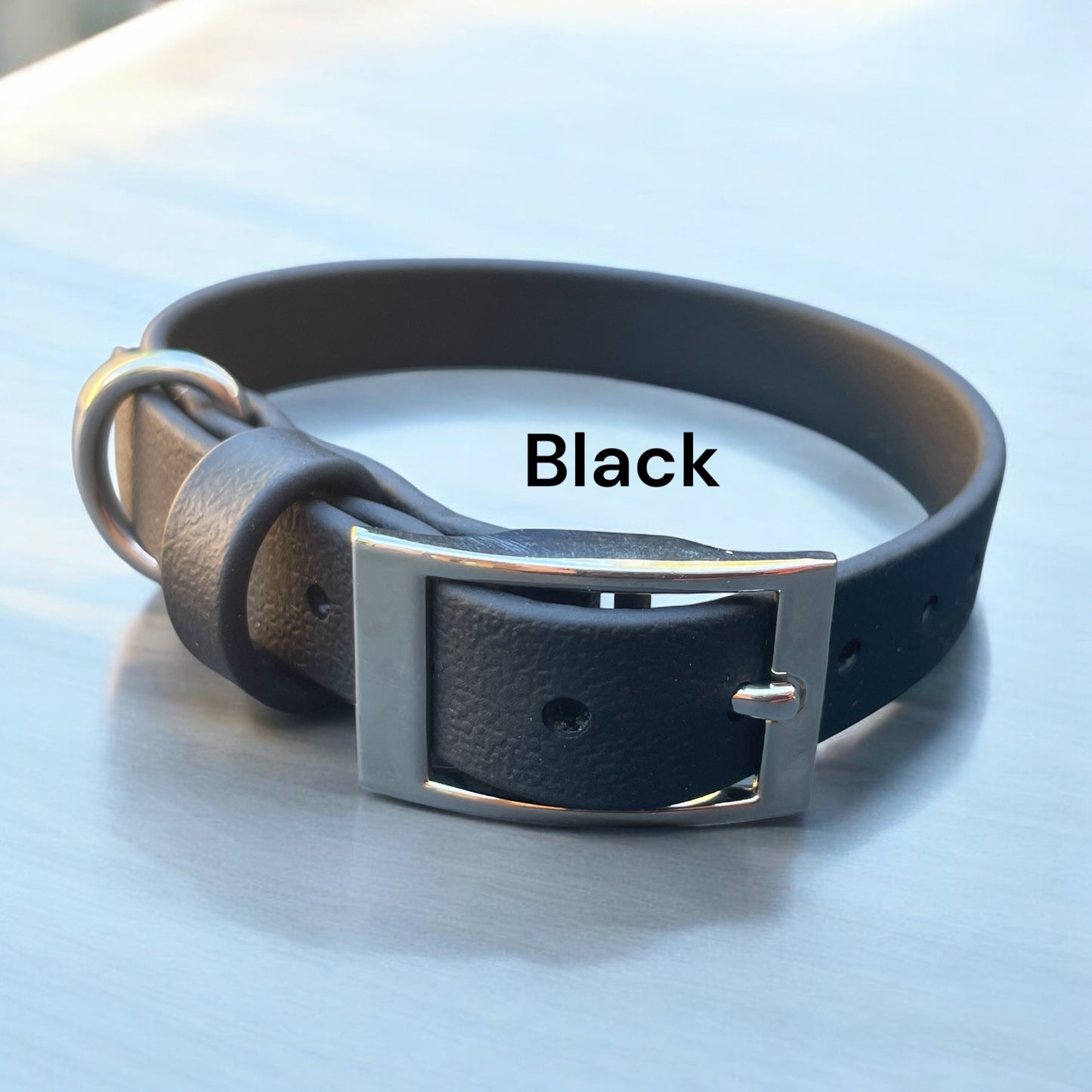 5/8" Wide BioThane® Dog Collar with Silver Buckle