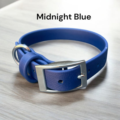 5/8" Wide BioThane® Dog Collar with Silver Buckle