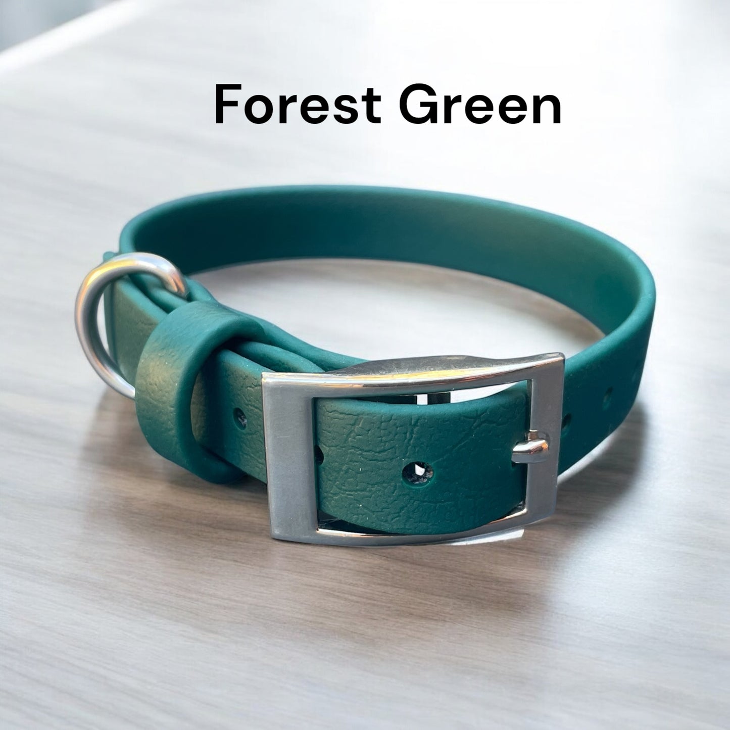 5/8" Wide BioThane® Dog Collar with Silver Buckle