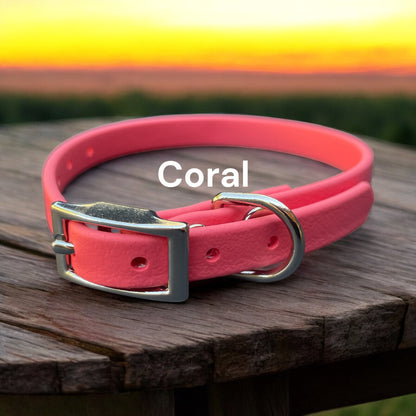 3/8" Wide BioThane® Dog Collar with Silver Buckle for Toy-Sized Dogs