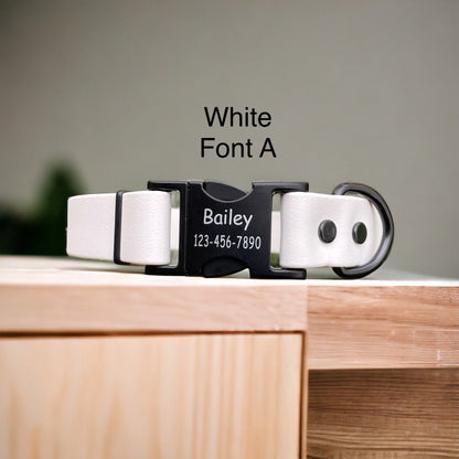 CLEARANCE** 1" Wide BioThane® Dog Collar with Engraved Black Metal Buckle