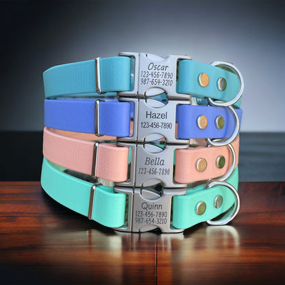 3/4" Wide BioThane® Dog Collar with Engraved Silver Quick-Release Buckle (Copy)