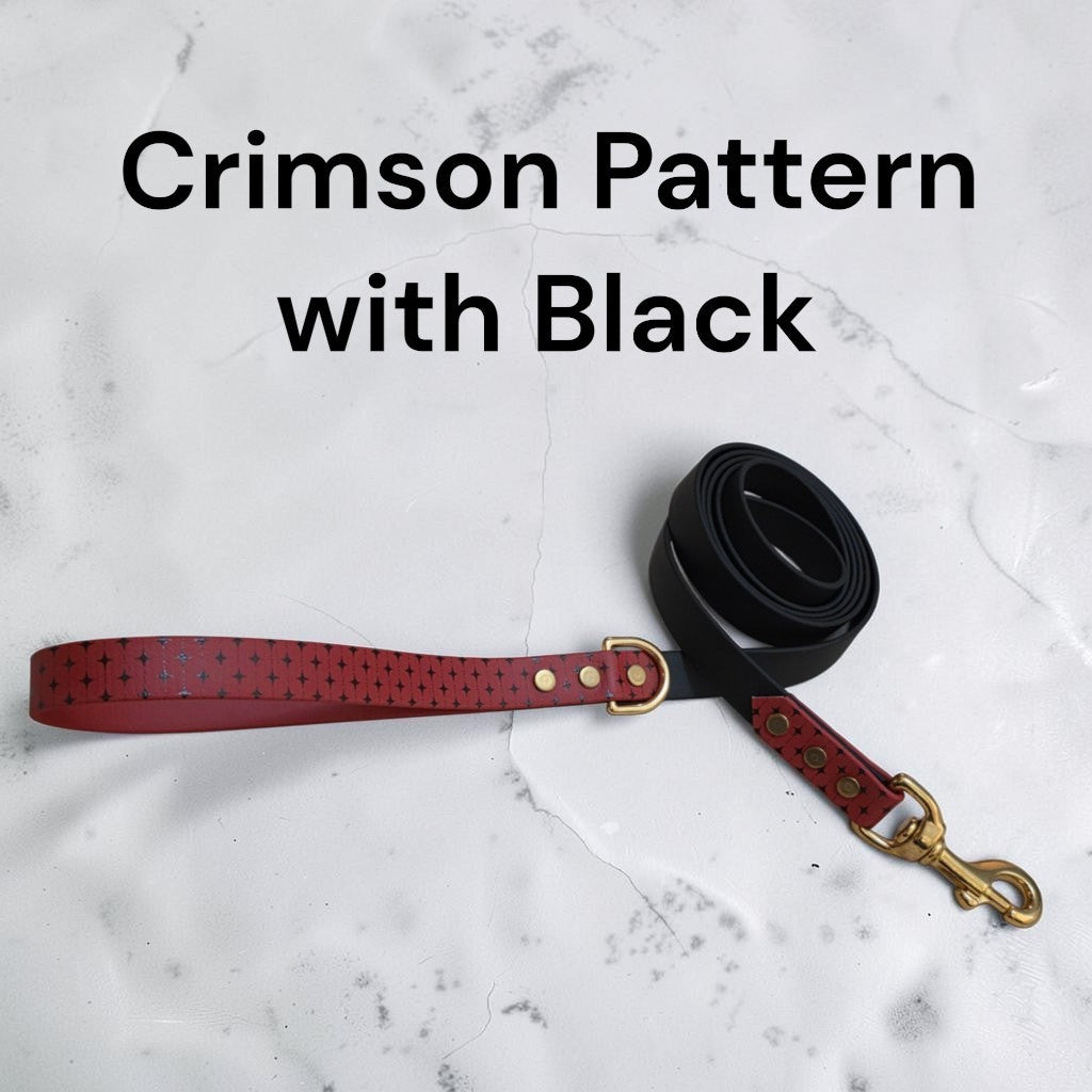 3/4" Wide Patterned Two-Tone BioThane® Leash for Large Dogs