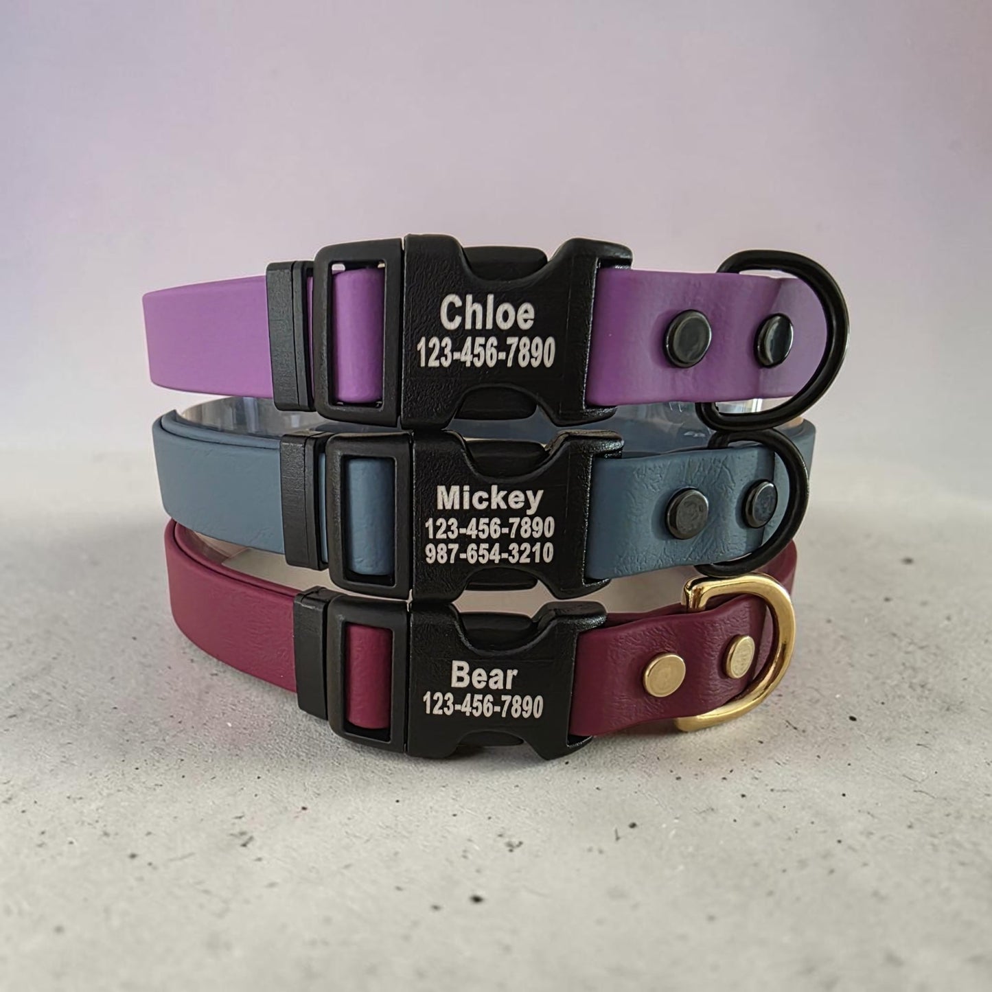 3/4" Wide BioThane® Dog Collar with Engraved Plastic Side Release Buckle