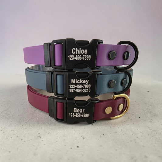 3/4" Wide BioThane® Dog Collar with Engraved Plastic Side Release Buckle