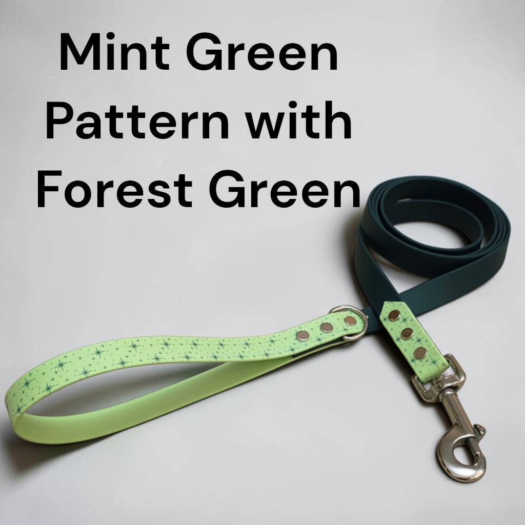 3/4" Wide Patterned Two-Tone BioThane® Leash for Large Dogs
