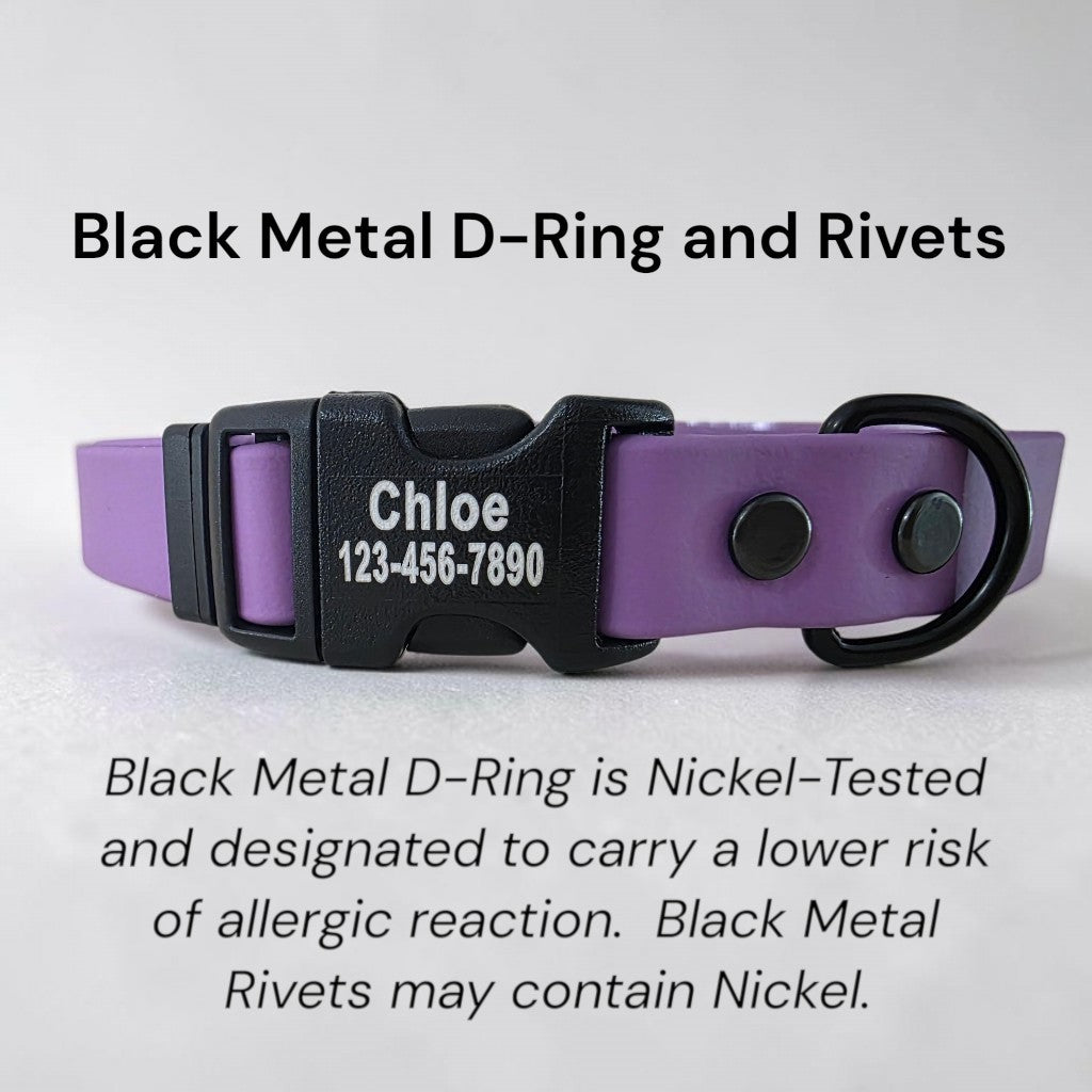 3/4" Wide BioThane® Dog Collar with Engraved Plastic Side Release Buckle