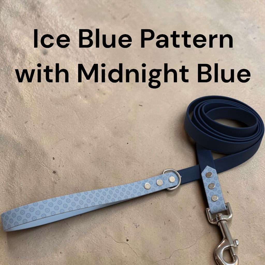 3/4" Wide Patterned Two-Tone BioThane® Leash for Large Dogs