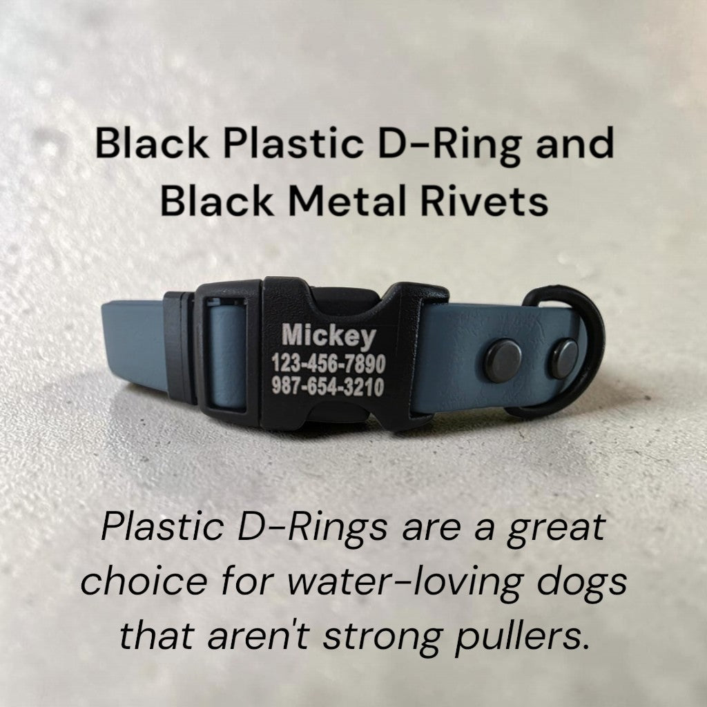 3/4" Wide BioThane® Dog Collar with Engraved Plastic Side Release Buckle