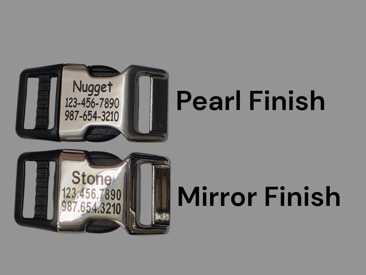 3/4" BioThane® Dog Collar with Engraved Metal/Plastic Side Release Buckle