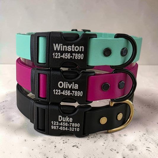 1" Wide BioThane® Dog Collar with Engraved Plastic Side Release Buckle