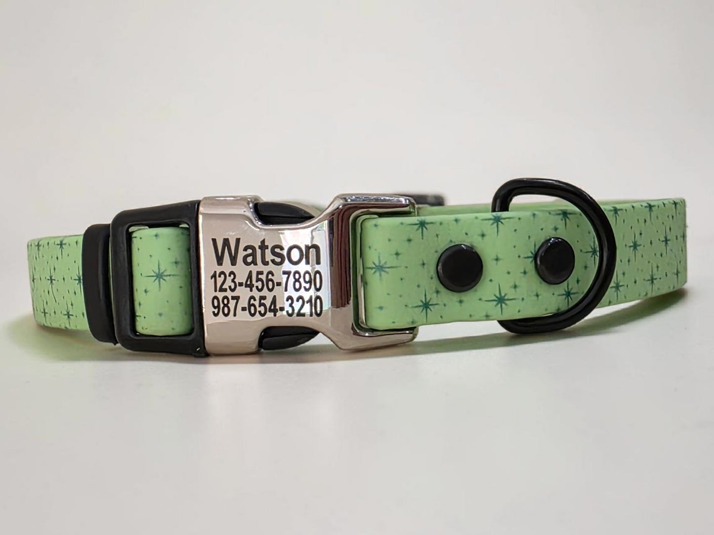 3/4" BioThane® Dog Collar with Engraved Metal/Plastic Side Release Buckle