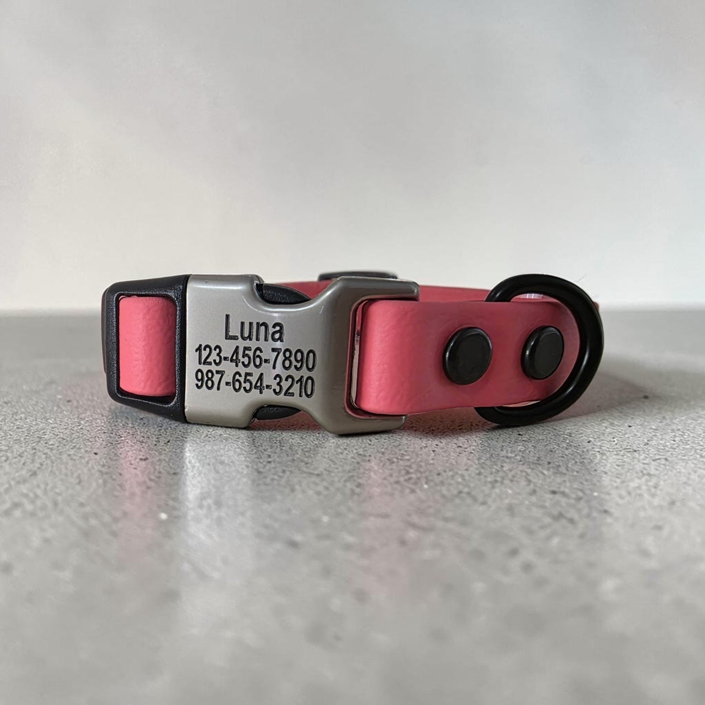 5/8" Wide Personalized Quick-Release BioThane® Dog Collar for Small Dogs