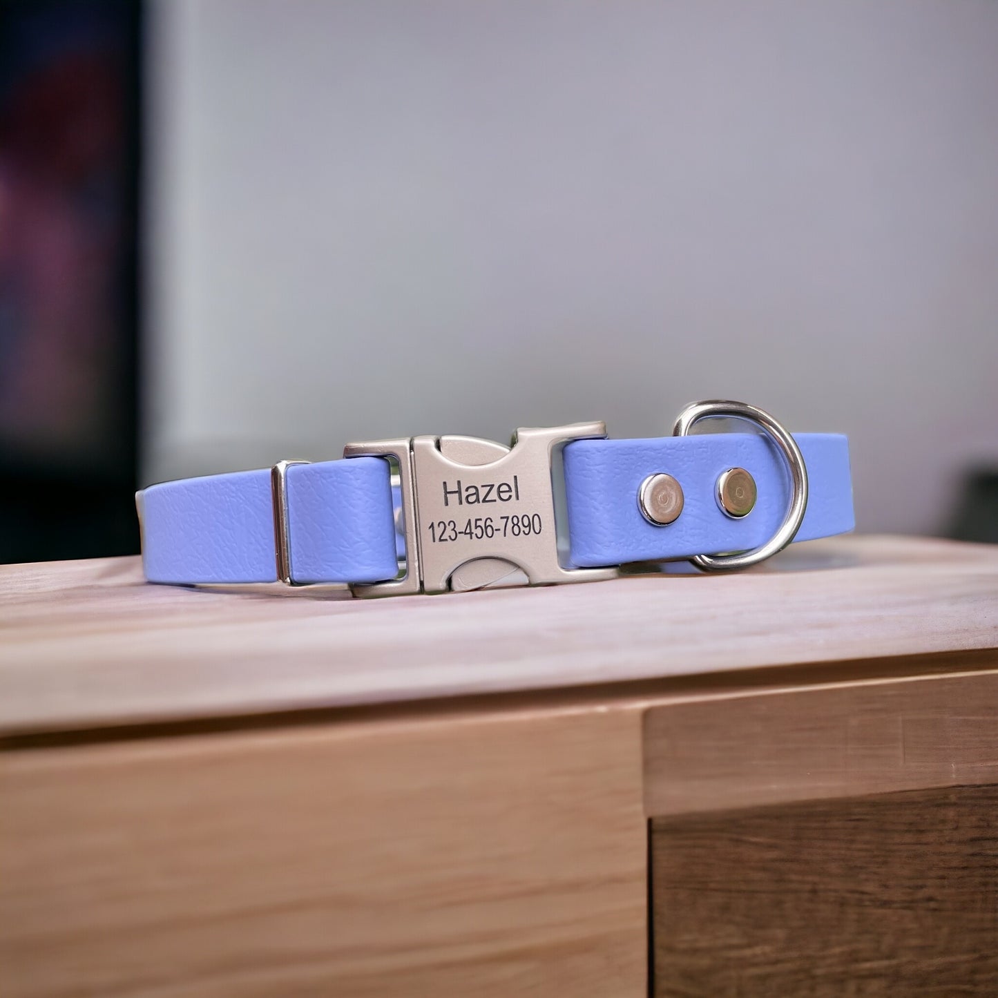 3/4" Wide BioThane® Dog Collar with Engraved Silver Quick-Release Buckle (Copy)