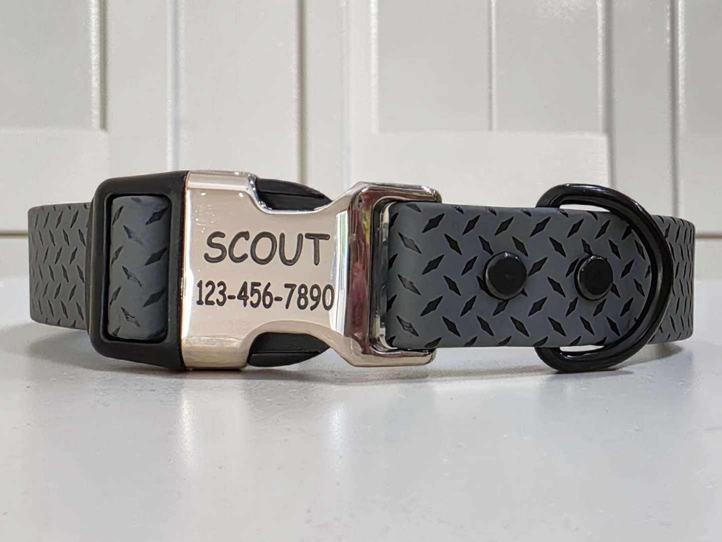 1" Wide BioThane® Dog Collar with Engraved Metal/Plastic Side Release Buckle