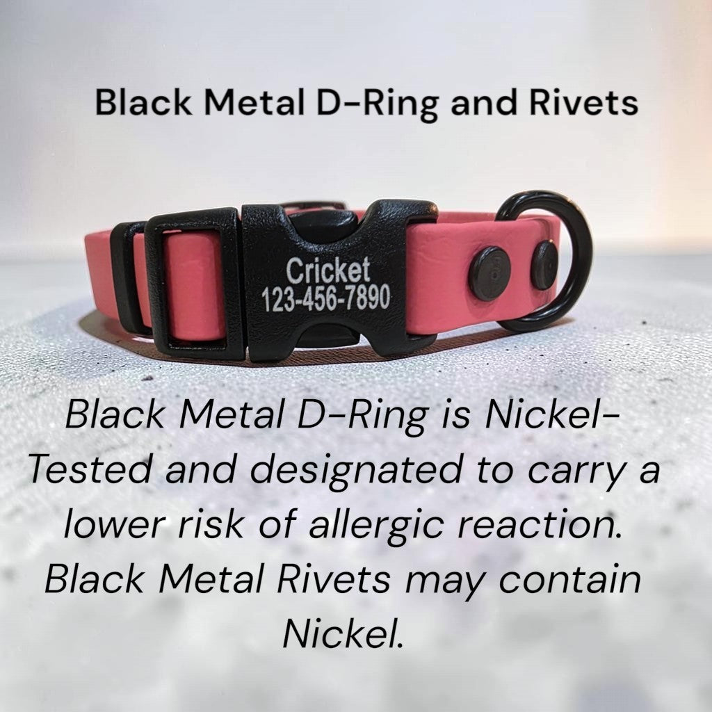 5/8" Wide BioThane® Dog Collar with Engraved Plastic Side Release Buckle