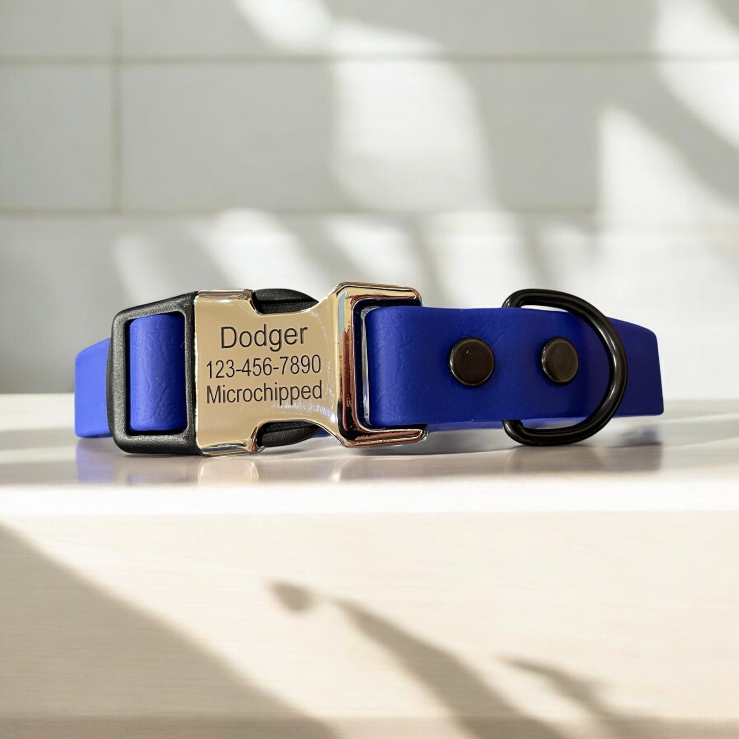 3/4" BioThane® Dog Collar with Engraved Metal/Plastic Side Release Buckle